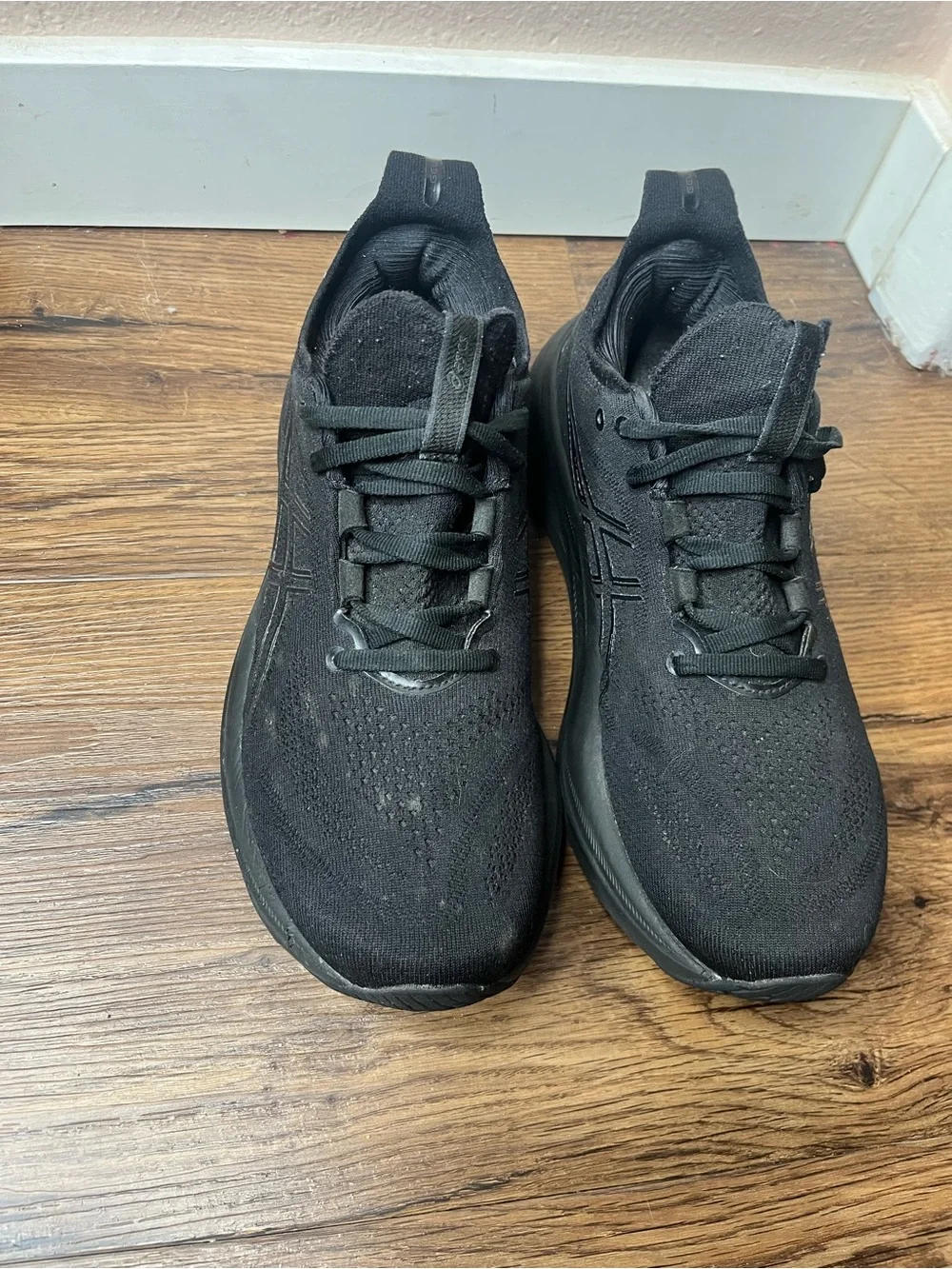ASICS Gel Nimbus 26 Running Shoes Black White Size 9.5 Women's - Picture 4 of 9